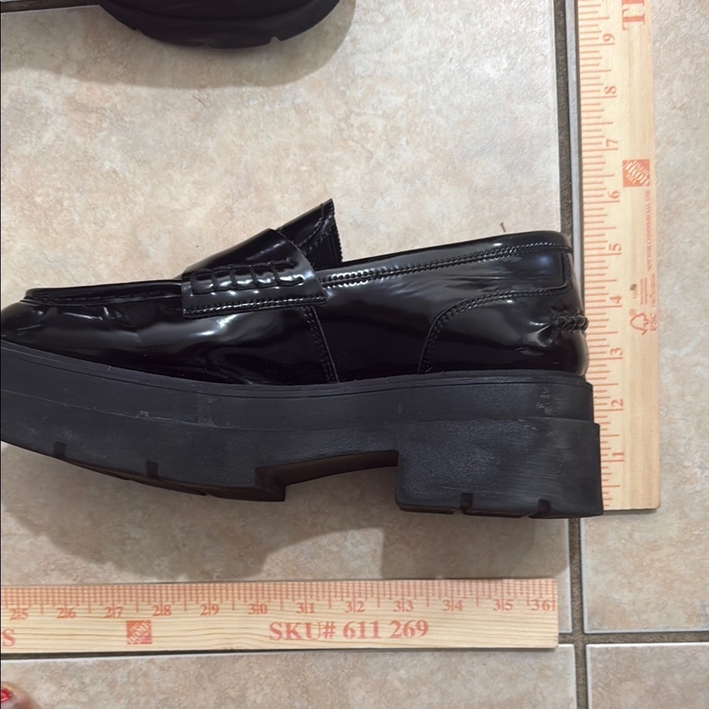 Steve Madden women’s y2k Gaven Black chunky vintage leather style Loafers 10 M - Picture 3 of 10